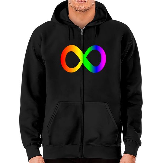Discover autism infinity symbol// rainbow Zip Hoodies