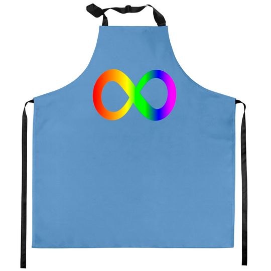 Discover autism infinity symbol// rainbow Kitchen Aprons