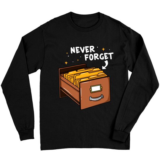 Discover Card Catalog Gift Library Librarian Long Sleeves
