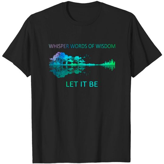 Discover Watercolor Tree Sky There Will Be an Answer Let-It Be Guitar T-Shirt