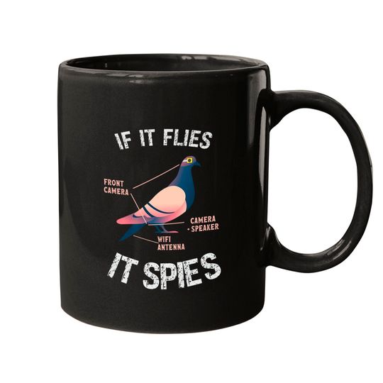 Discover If It Flies It Spies Pigeon Anatomy Bird Aren't Real Premium Mugs