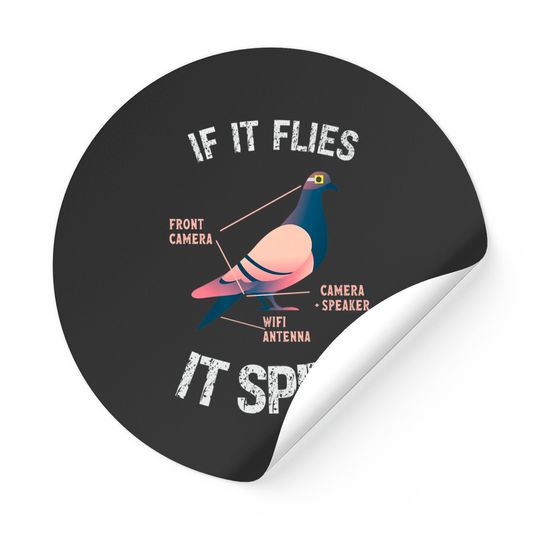 Discover If It Flies It Spies Pigeon Anatomy Bird Aren't Real Premium Stickers