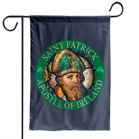 Discover Saint Patrick Apostle of Ireland distressed Garden Flags