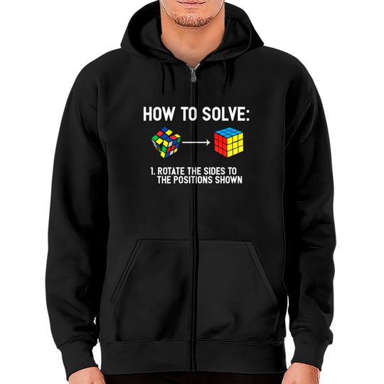 Discover Youth Rubiks Cube Shirt Rotate The Sides Zip Hoodies