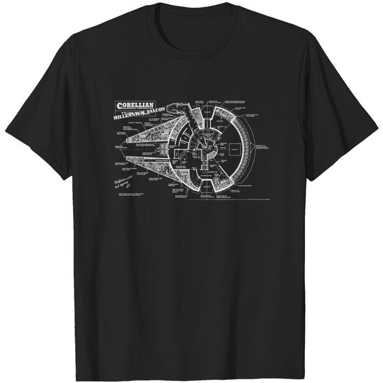 Discover millennium falcon original blue prints T-shirt