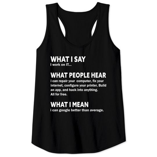 Discover Funny Nerds, Computer & IT Tech Programmer, Developer Geek Tank Tops
