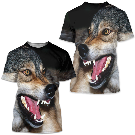 Discover Men's Short Sleeve Wolf Graphic Print T-Shirt