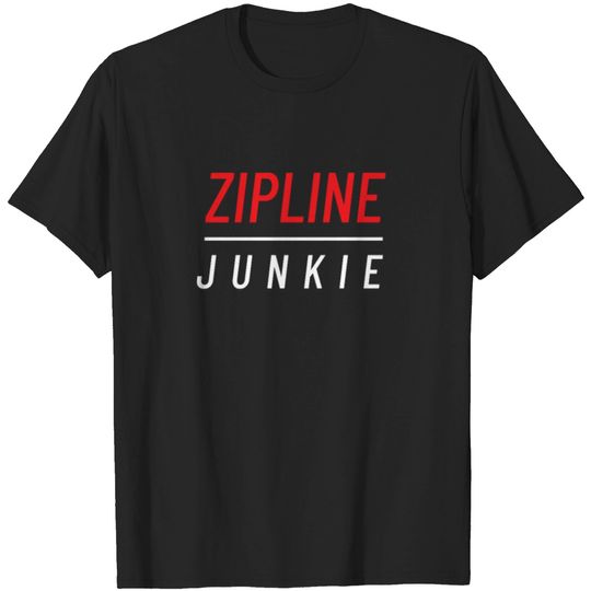 Discover Zipline Junkie Ziplining Rope Slide Karabiner T-shirt