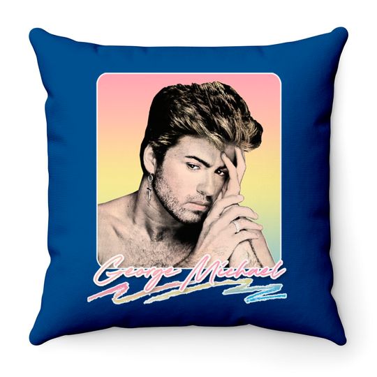 Discover George Michael // Faded Vintage Look // Original Design - George Michael - Throw Pillows