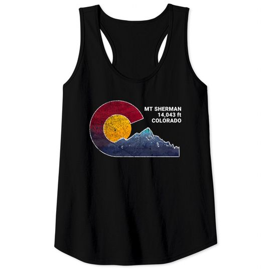 Discover Mount Sherman Colorado Flag Themed Tank Tops