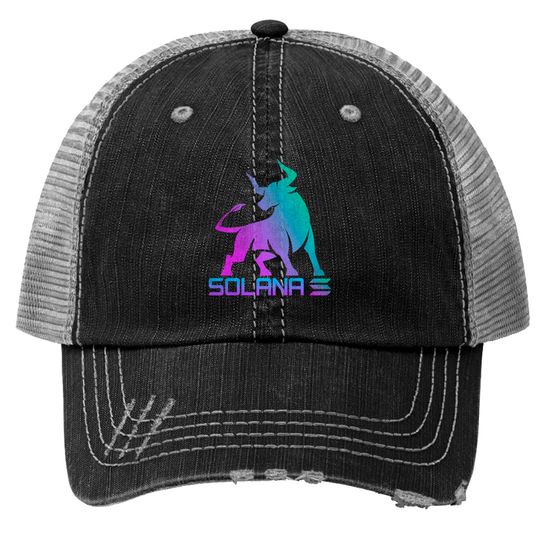 Discover Vintage bull market Solana Coin Crypto Token Trucker Hats