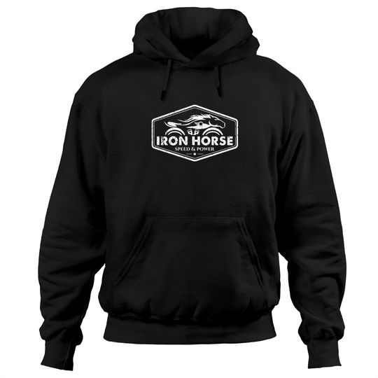 Discover Iron Horse White - Iron Horse White Illustration - Hoodies