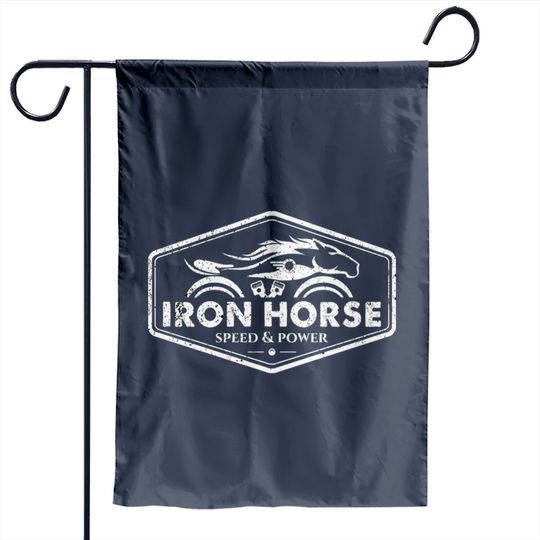 Discover Iron Horse White - Iron Horse White Illustration - Garden Flags