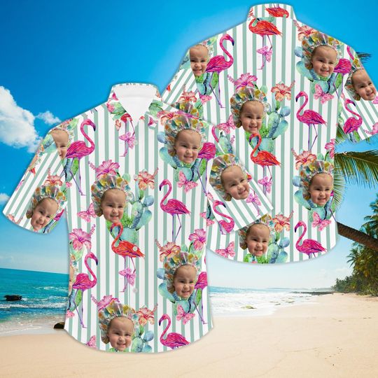 Discover Custom Face Flamingo Aloha Perfect Hawaiian Shirt