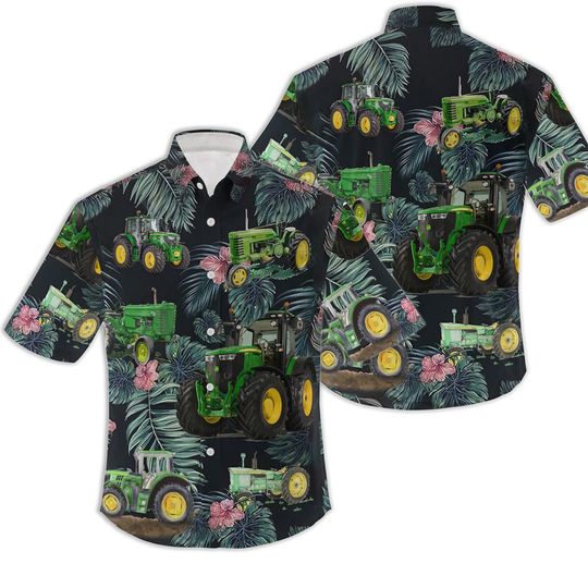 Discover Green Tractor Leaf Tropical Hawaii Shirt