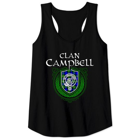 Discover Campbell Surname Scottish Clan Tartan Crest Badge Tank Tops