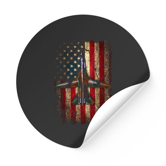 Discover F-111 Aardvark With Flag - Aircraft - Stickers