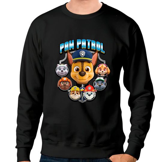 Discover Paw Patrol Group Shot In Badge Sweatshirts