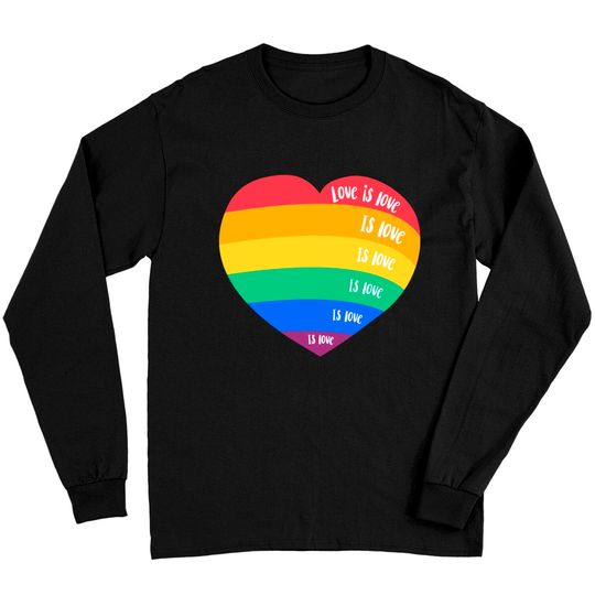Discover LGBT pride month rainbow heart love is love - Pride Month - Long Sleeves
