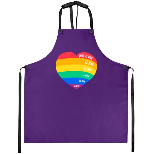 Discover LGBT pride month rainbow heart love is love - Pride Month - Aprons