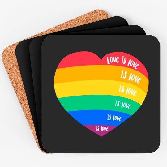 Discover LGBT pride month rainbow heart love is love - Pride Month - Coasters