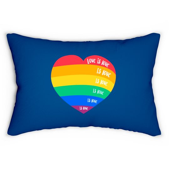 Discover LGBT pride month rainbow heart love is love - Pride Month - Lumbar Pillows