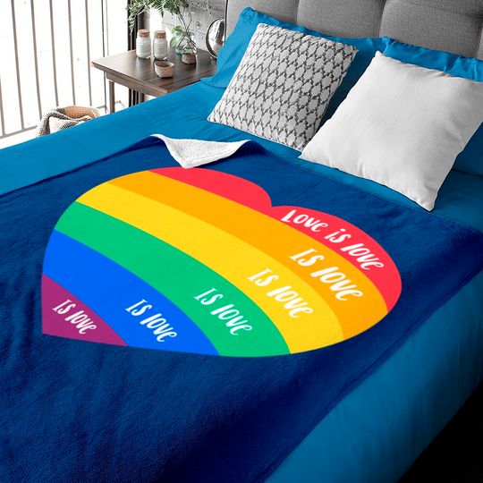 Discover LGBT pride month rainbow heart love is love - Pride Month - Baby Blankets