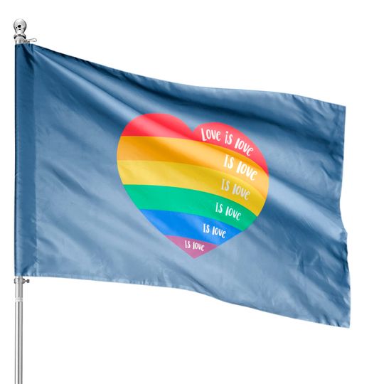 Discover LGBT pride month rainbow heart love is love - Pride Month - House Flags