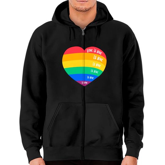 Discover LGBT pride month rainbow heart love is love - Pride Month - Zip Hoodies