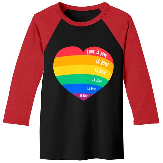 Discover LGBT pride month rainbow heart love is love - Pride Month - Baseball Tees