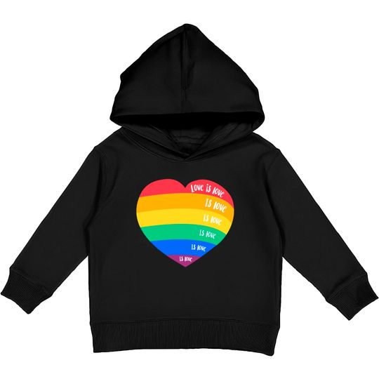 Discover LGBT pride month rainbow heart love is love - Pride Month - Kids Pullover Hoodies