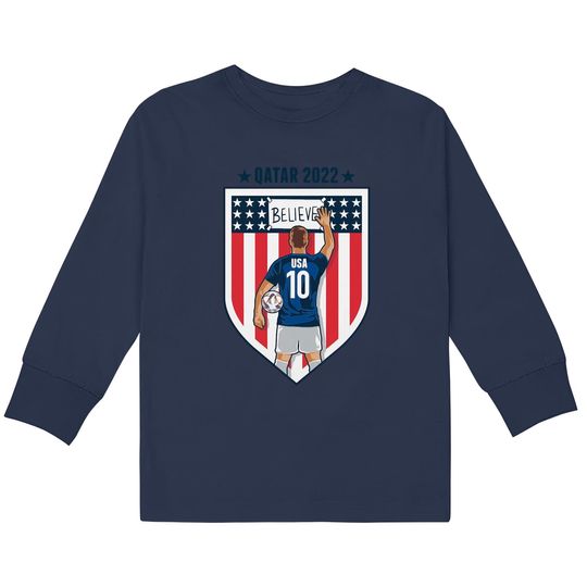 Discover USA world cup 2022  Kids Long Sleeve T-Shirts,USMNT Believe Ted Lasso Qatar 2022 USA Soccer  Kids Long Sleeve T-Shirts
