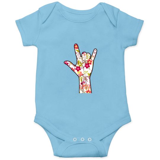 Discover I Love You Sign Language ASL Lovely Floral Gift Onesies