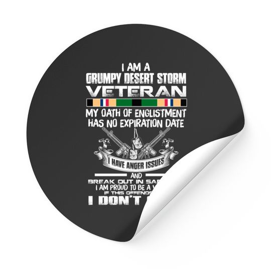 Discover Grumpy desert storm veteran Stickers