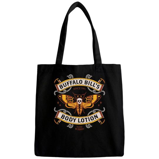 Discover Buffalo Bill's Body Lotion - Horror Movie - Distressed Vintage Tattoo - Silence Of The Lambs - Bags