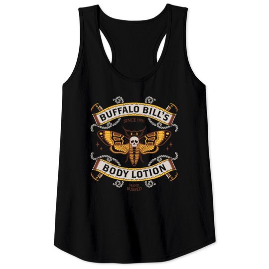 Discover Buffalo Bill's Body Lotion - Horror Movie - Distressed Vintage Tattoo - Silence Of The Lambs - Tank Tops