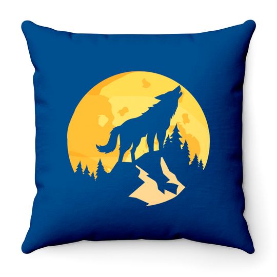Discover wolf - Wolf - Throw Pillows
