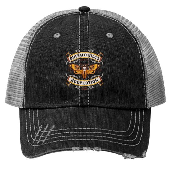 Discover Buffalo Bill's Body Lotion - Horror Movie - Distressed Vintage Tattoo - Silence Of The Lambs - Trucker Hats