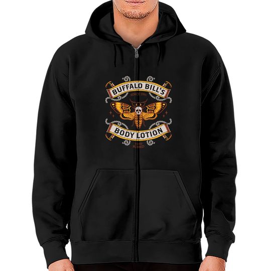 Discover Buffalo Bill's Body Lotion - Horror Movie - Distressed Vintage Tattoo - Silence Of The Lambs - Zip Hoodies