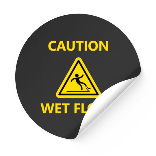Discover Caution Wet Floor Sign Symbol Slippery Costume Stickers