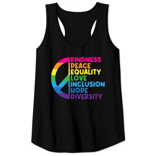 Discover Kindness Peace Equality Love Inclusion Hope Diversity Tank Tops
