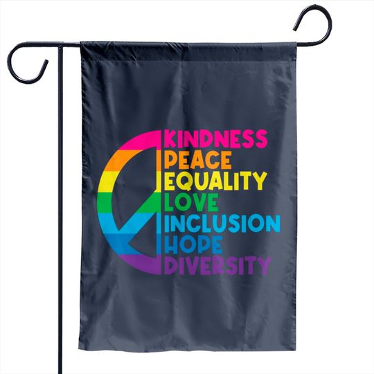 Discover Kindness Peace Equality Love Inclusion Hope Diversity Garden Flags