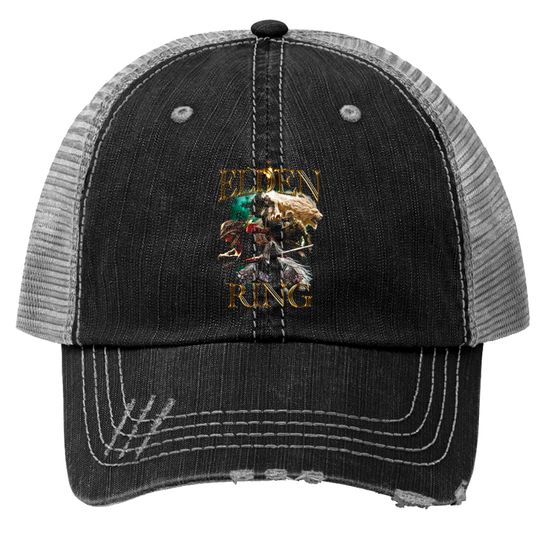 Discover Elden Ring Unisex Trucker Hats, Vintage Bootleg Graphic Trucker Hat