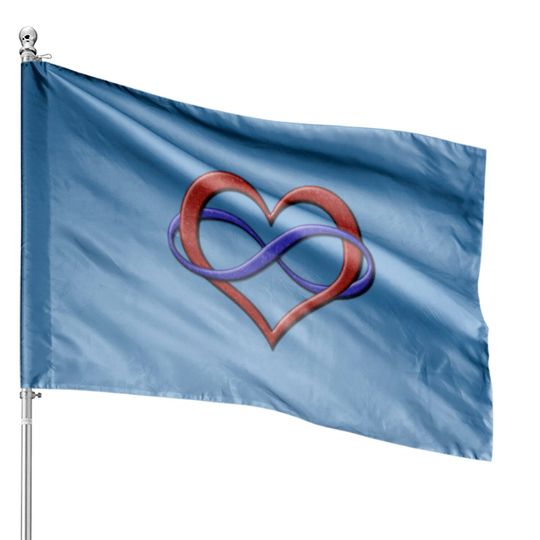 Discover Polyamory Pride Infinity Heart House Flags
