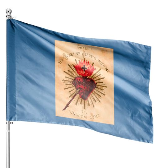 Discover Vintage Sacred Heart of Jesus Traditional Gift House Flags