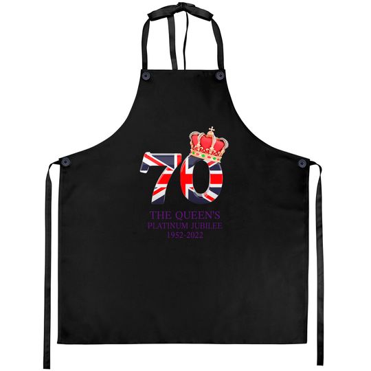 Discover Queen Elizabeth II Platinum Jubilee 2022 CELIBRATION official Emblem Aprons  Union Jack Royal Crown The Queen's Aprons