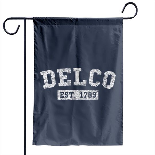 Discover Delco Est. 1789 Distressed Garden Flags