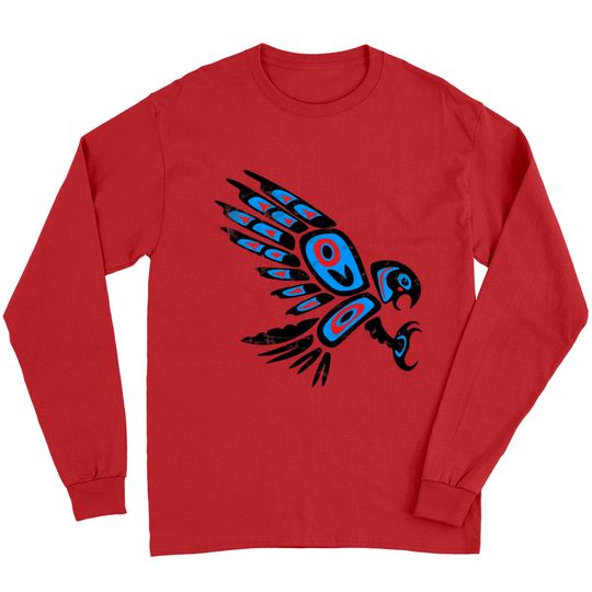 Discover native american red tailed hawk bird Totem tribal Long Sleeves