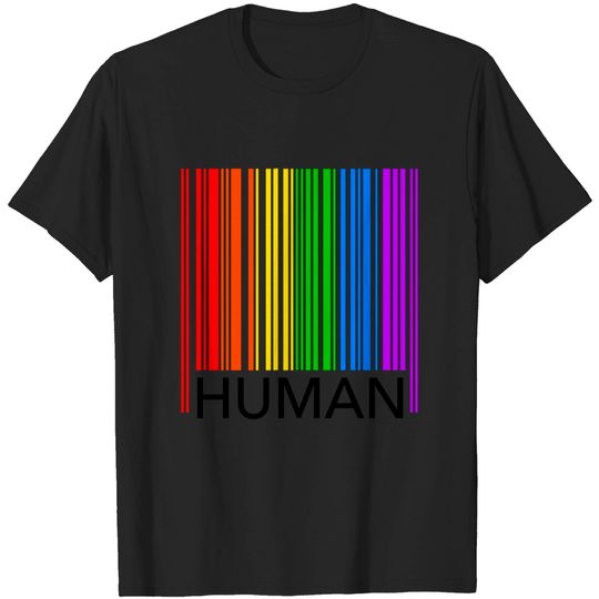 Discover Human - Gay Pride Barcode - Human Gay Pride Barcode - T-Shirt