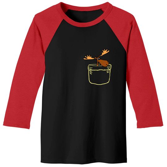 Discover Funny Moose in a Pocket - Moose - Baseball Tees